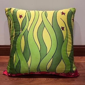 Retro Silk Pillow with Black Velvet Back